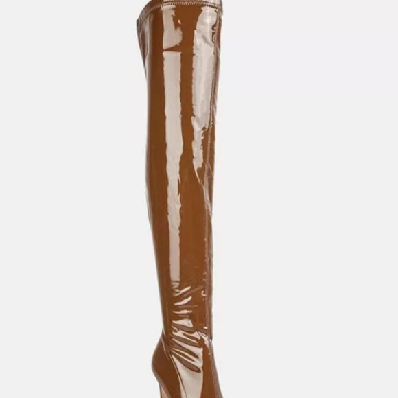 Vanquish Patent Leather Thigh High Boots - Steve Madden - Picture 1 of 6